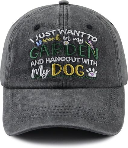 I Just Want to Work in My Garden and Hangout with My Dog Hats for Men Women, Adjustable Garden and Dog Lovers Baseball Cap in Saudi Arabia