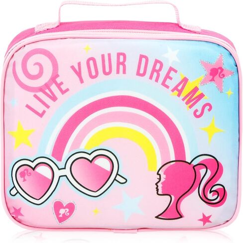 Barbie Backpack with Lunch Box Set - Bundle with 16" Backpack, Lunch Bag, Stickers, Water Bottle, More | Barbie School Bag Set for Girls, Kids in Kuwait
