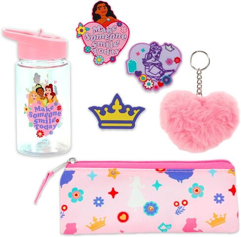 Disney Princess Backpack and Lunch Bag Set - Bundle with 16" Backpack, Lunch Box, Pencil Holder, Water Bottle, Stickers, More | Disney Princess School Bag for Girls, Kids in Kuwait