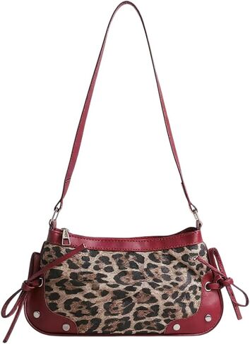 Leopard Print Purse Bag, Y2k Cheetah Small Shoulder Handbag for Women Clutch Adjustable Strap Animal Print Purse in Kuwait