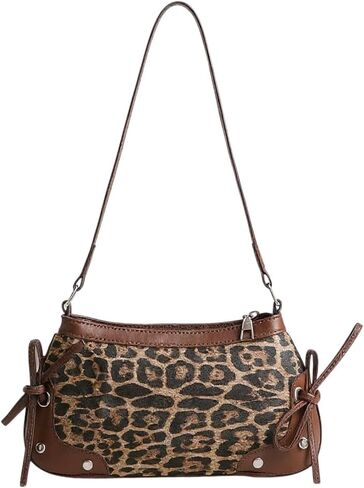 Leopard Print Purse Bag, Y2k Cheetah Small Shoulder Handbag for Women Clutch Adjustable Strap Animal Print Purse in Kuwait
