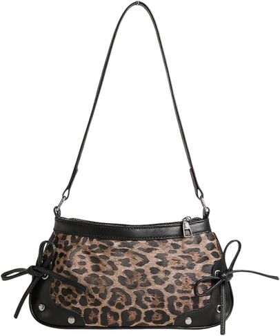 Leopard Print Purse Bag, Y2k Cheetah Small Shoulder Handbag for Women Clutch Adjustable Strap Animal Print Purse in Kuwait