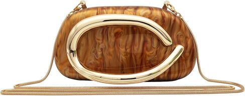 MAIRLOM Clutch Purses for Women Evening Bag Trendy Acrylic Shoulder Handbag | Marble Handbags Bags Metal Handle Crossbody Purse with Chain for Wedding Party Formal in Kuwait