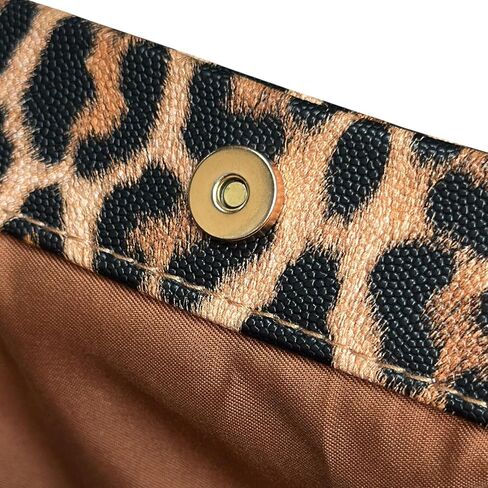 ENBEI Leopard Print Clutch Purse for Women - Waterproof Faux Leather Evening Bag, Handbag with Dual Snap Closure, Perfect for Party, Wedding, Date Night & Casual Afternoon Tea in Saudi Arabia