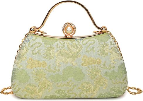 CORIOS Women Evening Bag Embroidery Clutch Bag Vintage Handbag Bridal Wedding Purse Elegant Shoulder Bag Top Handle Bag in Kuwait