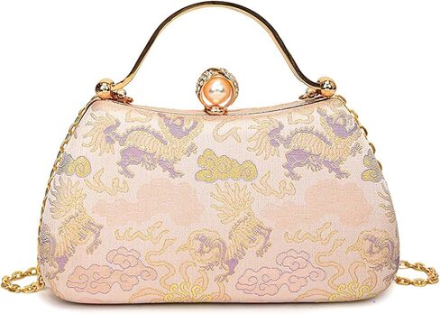CORIOS Women Evening Bag Embroidery Clutch Bag Vintage Handbag Bridal Wedding Purse Elegant Shoulder Bag Top Handle Bag in Kuwait