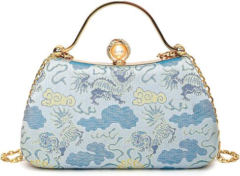 CORIOS Women Evening Bag Embroidery Clutch Bag Vintage Handbag Bridal Wedding Purse Elegant Shoulder Bag Top Handle Bag in Kuwait