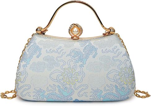 CORIOS Women Evening Bag Embroidery Clutch Bag Vintage Handbag Bridal Wedding Purse Elegant Shoulder Bag Top Handle Bag in Kuwait