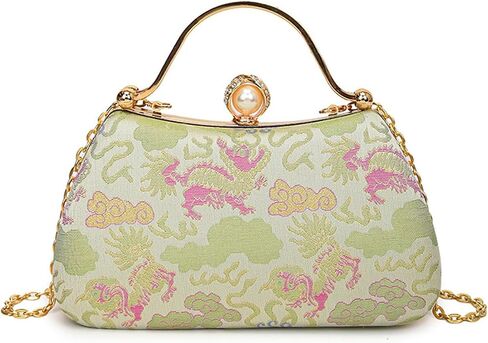 CORIOS Women Evening Bag Embroidery Clutch Bag Vintage Handbag Bridal Wedding Purse Elegant Shoulder Bag Top Handle Bag in Kuwait