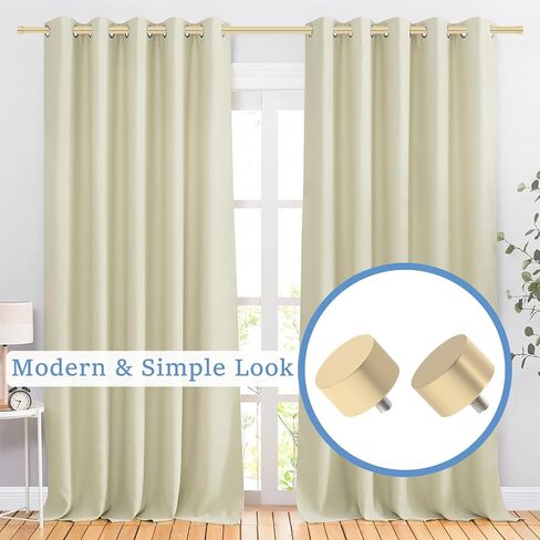 Gold Curtain Rod 84 inch, Heavy Duty Curtain Rods for Windows Adjustable, 1 inch Metal Drapery Rods with End Cap Finials, Modern Drapery Rods for Sliding Door, Bedroom, Living Room in Saudi Arabia