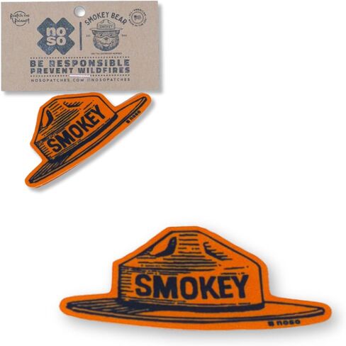 Noso Smokey Bear Officially Licensed Patch, Peel & Stick No-Sew Waterproof Fabric Patch for Jackets, Tents, Rain Shells, Sleeping Pads, Hats, Outdoor Gear & Clothing, Supports Wildfire Prevention in Kuwait