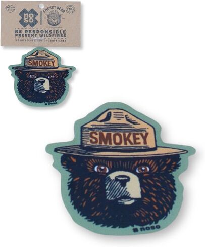 Noso Smokey Bear Officially Licensed Patch, Peel & Stick No-Sew Waterproof Fabric Patch for Jackets, Tents, Rain Shells, Sleeping Pads, Hats, Outdoor Gear & Clothing, Supports Wildfire Prevention in Kuwait