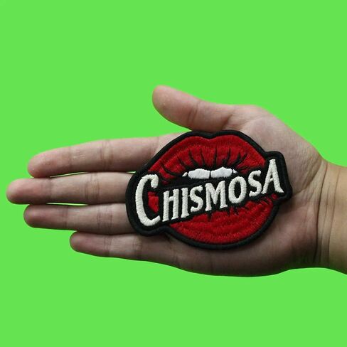 Chismosa Latina Lips Script Patch Hispanic Culture Gossip Embroidered Iron On in Kuwait