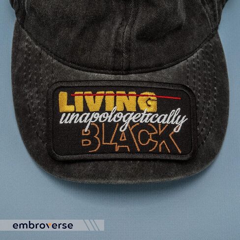 EMBROVERSE Living Unapologetically Black - Melanin Black Queen - Embroidered Iron On Patches - Size: 4 x 2.3 inches in Kuwait