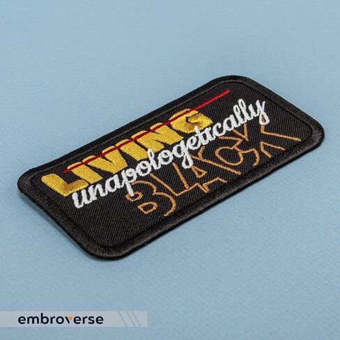 EMBROVERSE Living Unapologetically Black - Melanin Black Queen - Embroidered Iron On Patches - Size: 4 x 2.3 inches in Kuwait