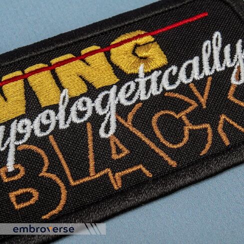 EMBROVERSE Living Unapologetically Black - Melanin Black Queen - Embroidered Iron On Patches - Size: 4 x 2.3 inches in Kuwait