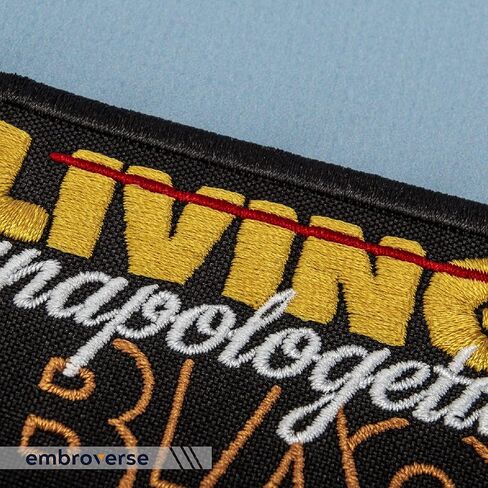 EMBROVERSE Living Unapologetically Black - Melanin Black Queen - Embroidered Iron On Patches - Size: 4 x 2.3 inches in Kuwait