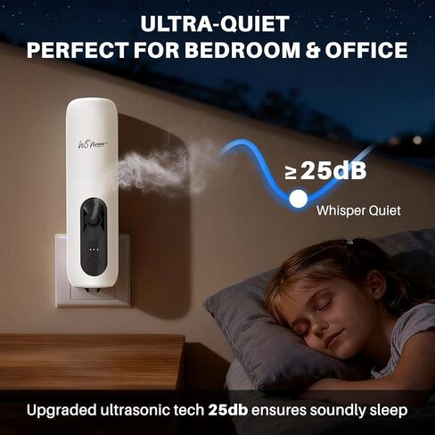 Waterless Essential Oil Diffuser Plug in wall, Automatic Home Frangrance Diffuser for Bedroom Bathroom Kitchen, 25dB Ultra-Quiet Aroma Diffuser, Works with Most Essential Oils and Pure Aroma Oil in Saudi Arabia