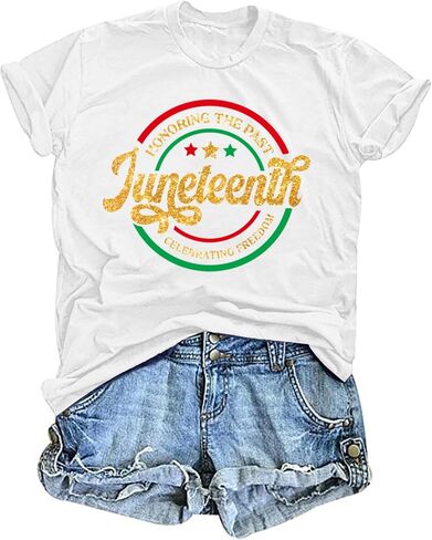 Juneteenth T-Shirts Women Black History Shirt Celebrate 1865 Juneteenth Tee African American Freedom Tops in Saudi Arabia