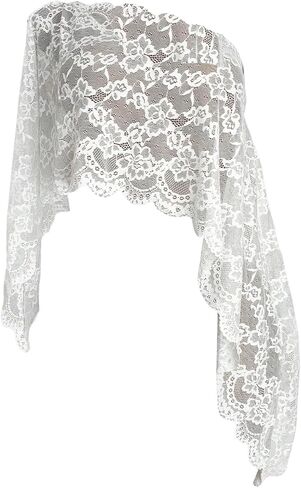 BEAUDRM Women's Floral Lace Poncho Cape Tops Y2k Off The Shoulder Asymmetrical Going Out Tops in Saudi Arabia
