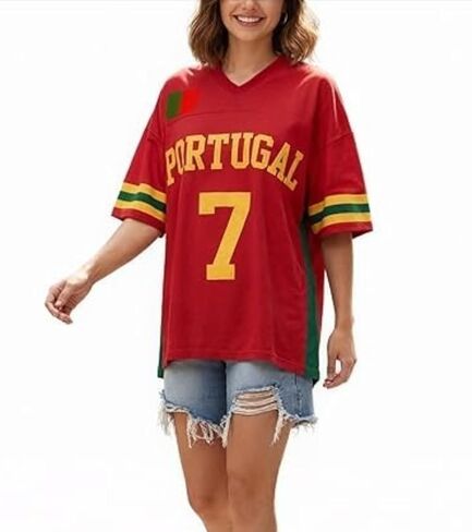 Jersey Shirts for Women Y2k Number Graphic Shirt Oversized Short Sleeve V Neck Shirts Streetwear Summer Tops in Saudi Arabia