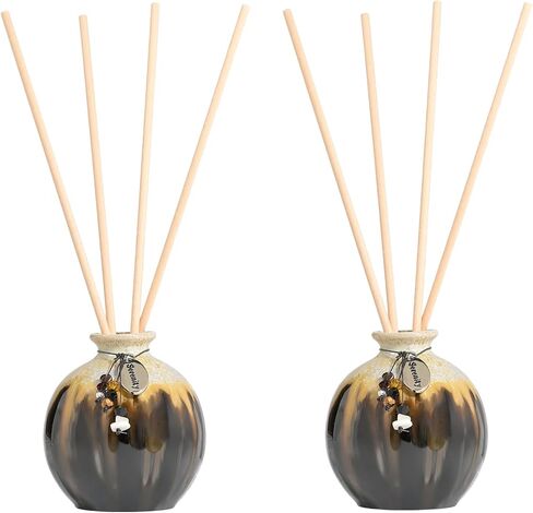 180ml 2 Pcs Reed Diffuser Bottles Empty with Hanging Ornament and 20 Diffuser Sticks, Aroma Bottle for Home Fragrance, Essential Oils, Room Decor Gift (Blue) in Saudi Arabia