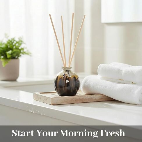 180ml 2 Pcs Reed Diffuser Bottles Empty with Hanging Ornament and 20 Diffuser Sticks, Aroma Bottle for Home Fragrance, Essential Oils, Room Decor Gift (Blue) in Saudi Arabia