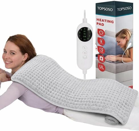Large Heating Pad, 21"x41" Extra Large Heating Pad for Back Pain Relief Electric Heating for Period Cramps Shoulders Pain Relief Moist/Dry Heat 10 Heat Setting Auto Shut Off Gift for Women Men in Saudi Arabia