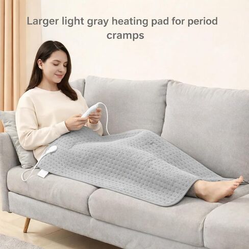 Large Heating Pad, 21"x41" Extra Large Heating Pad for Back Pain Relief Electric Heating for Period Cramps Shoulders Pain Relief Moist/Dry Heat 10 Heat Setting Auto Shut Off Gift for Women Men in Saudi Arabia