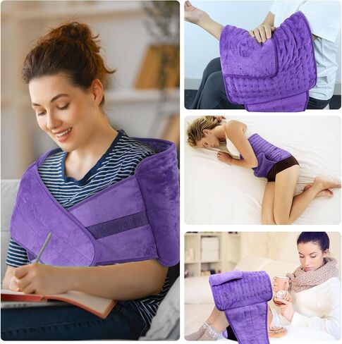 Heating Pad for Period Cramps Back Pain Electric Heating Pad Menstrual Lower Back Neck Shoulders Pain Relief 6-Hour Auto Off 12x24 Heated Pad + 20" Belt 4 Timer 6 Heat Level Wrap (Purple) in Saudi Arabia