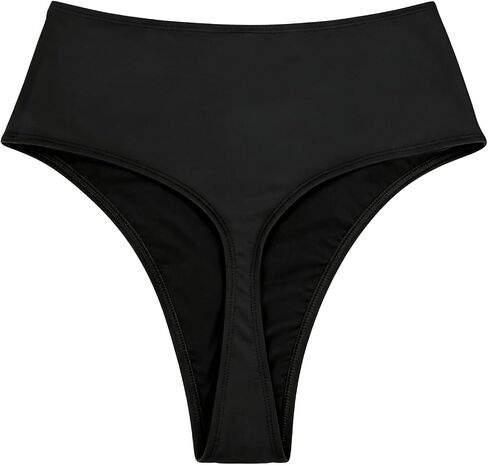 Kepblom Women's High Waisted Thong Bikini Bottoms Cheeky High Cut Bathing Suit Bottom Brazilian Swim Bottoms in Kuwait