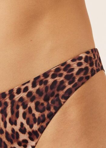 CALZEDONIA Woman's Brown Animalier Brazilian Swimsuit Bottoms in Kuwait