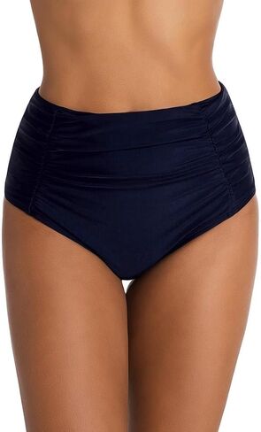 Micosuza Women's Ruched High Waisted Bikini Bottoms Tummy Control Full Coverage Swim Bottom in Kuwait