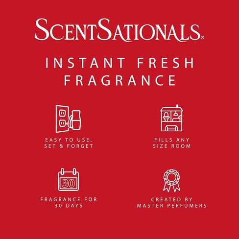 ScentSationals Strawberries & Cream Fragrance Oil Plug In Air Freshener Refills 3-Pack - Works with Scentsationals Wall Plugs, Long-Lasting Home Fragrance, 0.8 fl oz Each, Packaging May Vary in Kuwait
