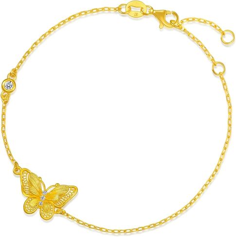 CHOW SANG SANG 999.9 24K Gold Cultural Blessings Butterfly Bracelet for Women 18cm 95851B in Kuwait