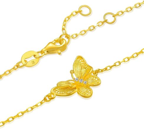 CHOW SANG SANG 999.9 24K Gold Cultural Blessings Butterfly Bracelet for Women 18cm 95851B in Kuwait