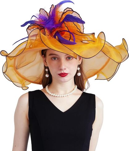 Women's Organza Church Kentucky Hat Fascinato Wedding Cocktail Tea Party Derby Hats Sun Hat in Saudi Arabia
