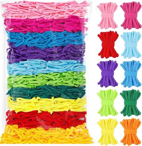 800 pieces Colorful Loom Loops Potholder Muti-colored Weaving Loom Loops Potholder Loop Elastic Weaving Craft Loop for DIY Flexible Loom Kit Colorful Weaving Craft for Kids Adults DIY Crafts Supplies in Kuwait