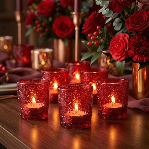 12 Pack Hummingbird Embossed Glass Candle Holders – Votive Tealight Holders with Patent Design, Decorative Embossed Glass Cups for Wedding Centerpieces, Parties, and Home Décor (Ocean Blue) in Saudi Arabia