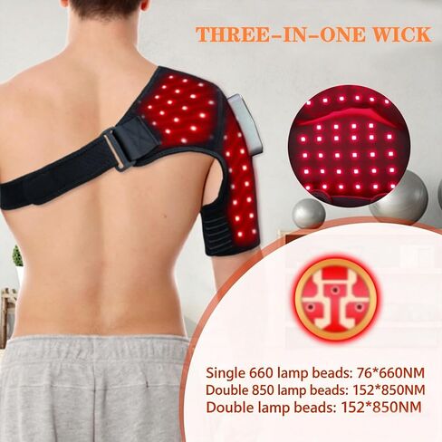 Cordless Shoulder Heating Pad with Massage, Heated Wrap with 6 Modes, Rechargeable Shoulder Massager for Shoulder Discomfort Relief, Rotator Cuff Comfort & Daily Relaxation for Men & Women in Saudi Arabia