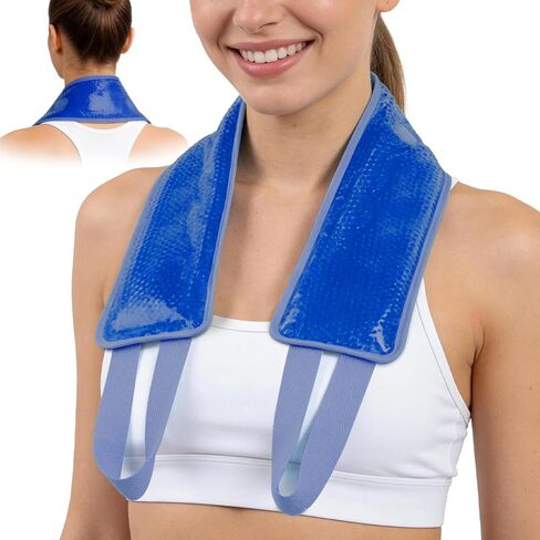NEWGO Ice Pack for Neck Pain Relief, FSA Eligible, Neck Ice Pack Wrap for Cervical Pain Relief, Office Pressure, Sports Injuries, Swelling - 24.8" x 4.13" in Saudi Arabia
