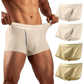 Hgn Men's Breathable Cotton Blend Boxer Briefs – Soft Viscose Stretch Underwear, Moisture Wicking for Daily & Casual Wear in Saudi Arabia
