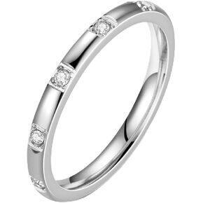 JUDE Jewelers 2mm Stainless Steel Eternity Wedding Band Stackable Ring in Saudi Arabia