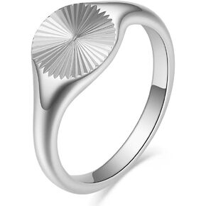 PCY Stainless Steel Round Signet Band Rings for men women Gold Silver Sunshine Pattern High Polished Stackable Hypoallergenic Wedding Cocktail Party Promise Statement Holiday Ring in Saudi Arabia