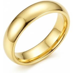 14K Gold Plated Rings for Men Women 7MM Width Wedding Band Men Women Simple Minimalist Rings 14K Gold Plated High Polished Comfort Fit Ring Size 5 in Saudi Arabia