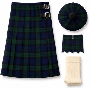 Kilt For Men | 4 Piece Tartan Kilt Set with Tam O’ Shanter Hat, Matching Flashes and Full Calf Socks in Saudi Arabia