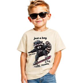 Just A Boy Who Loves Funny Graphic Print T-Shirt Kids Toddler Boys Shirt Cotton tee Tops 2-8T in Saudi Arabia