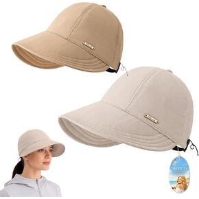 Women's Baseball Cap Women UV Protection UPF Wide Brim Hats for Womens Black Hat with Ponytail Hole Ball Sun Caps in Saudi Arabia