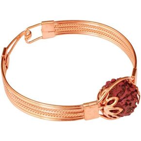 Copper Bracelet with Natural Rudraksha Bead for Men & Women | Adjustable Pure Copper Kada | Spiritual Healing Jewelry | Ayurvedic Health Benefits Wrist Bangle in Saudi Arabia