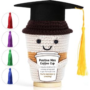 2026 Graduation Gifts Coffee Emotional Support Crochet with 5 Replaceable Tassel Positive Inspiration Handmade Crochet Graduate Gift for Him Her Congrats Class High School College DIY Graduation Gift in Saudi Arabia